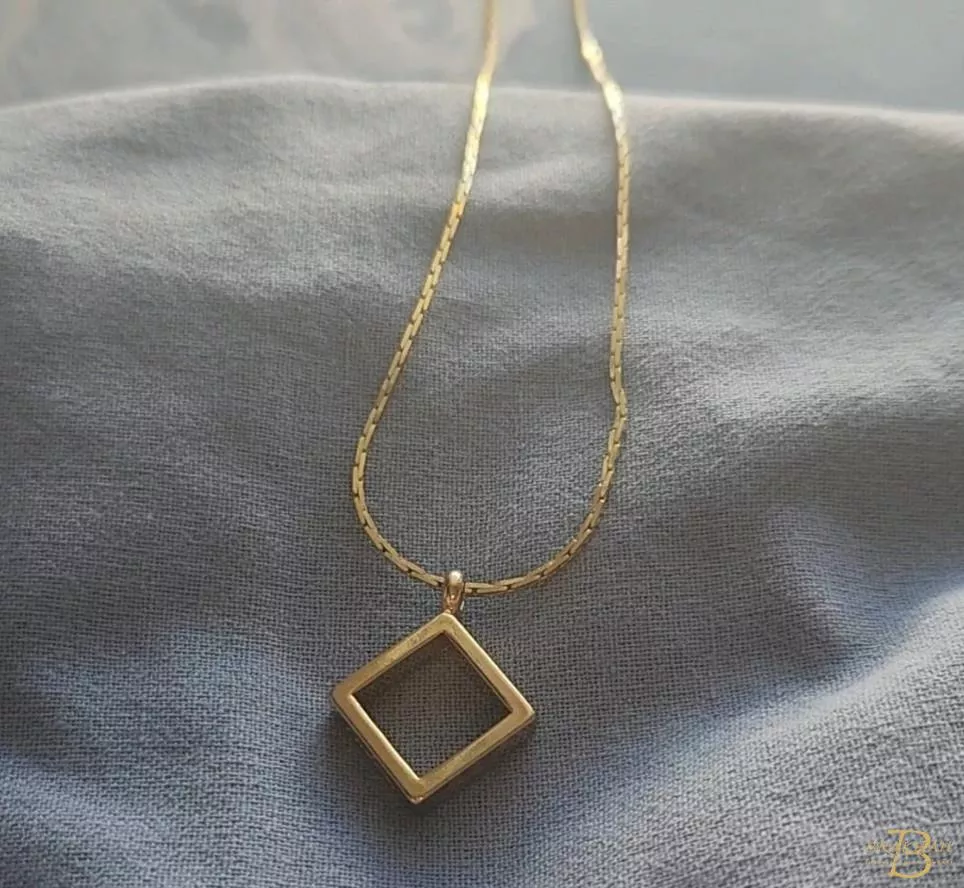 希伯來文 Shema Israel 菱形鏤空項鍊