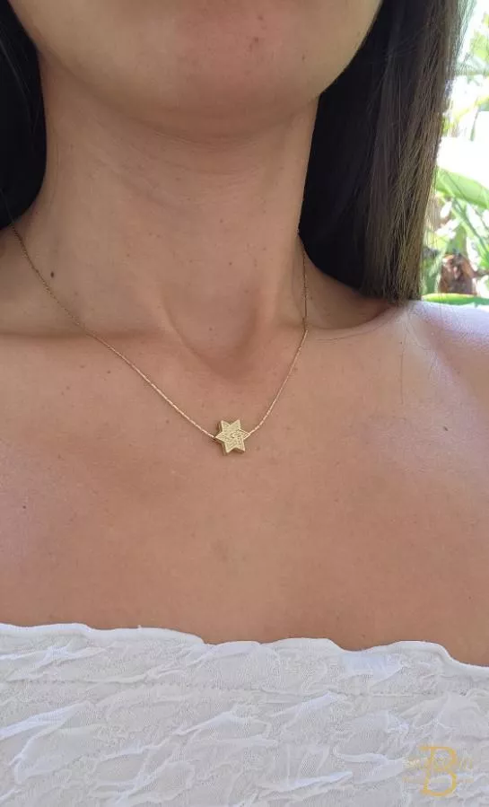 大衛之星立體雕刻項鍊