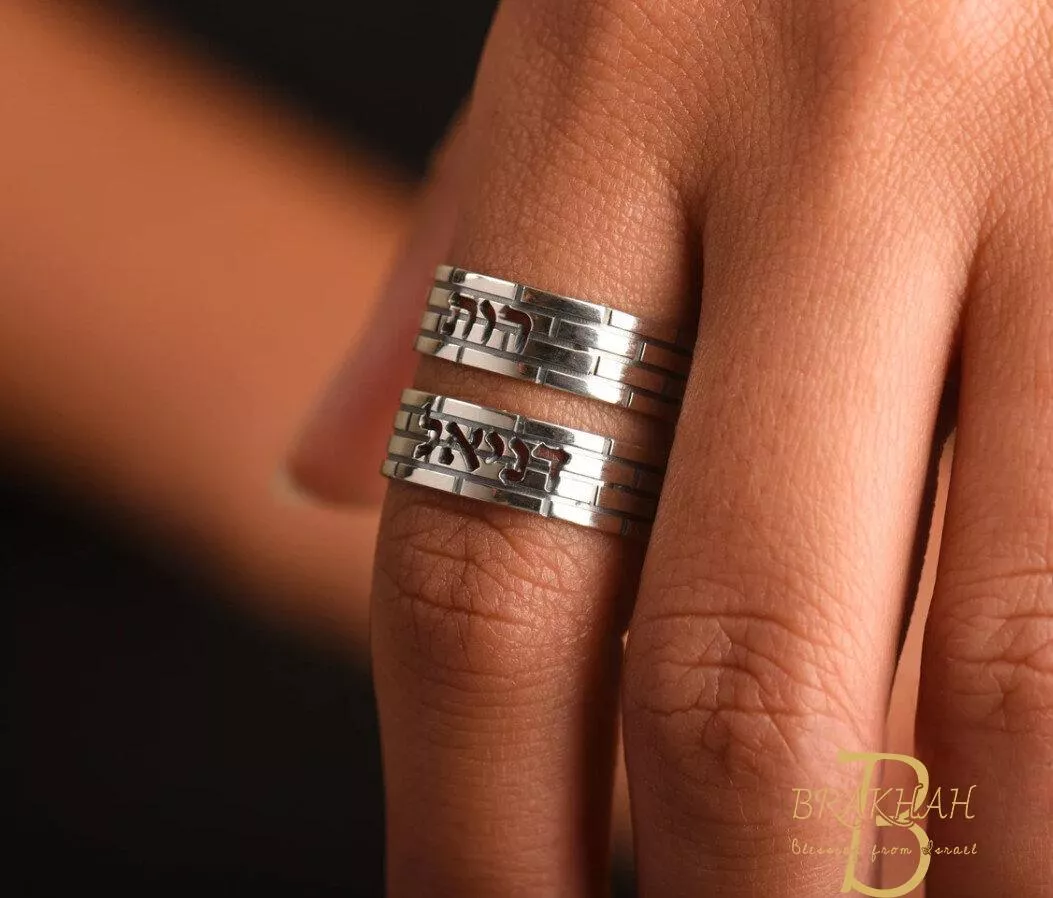 925純銀耶路撒冷牆名字戒指