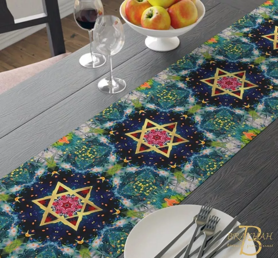 安息日大衛之星長形餐桌餐墊