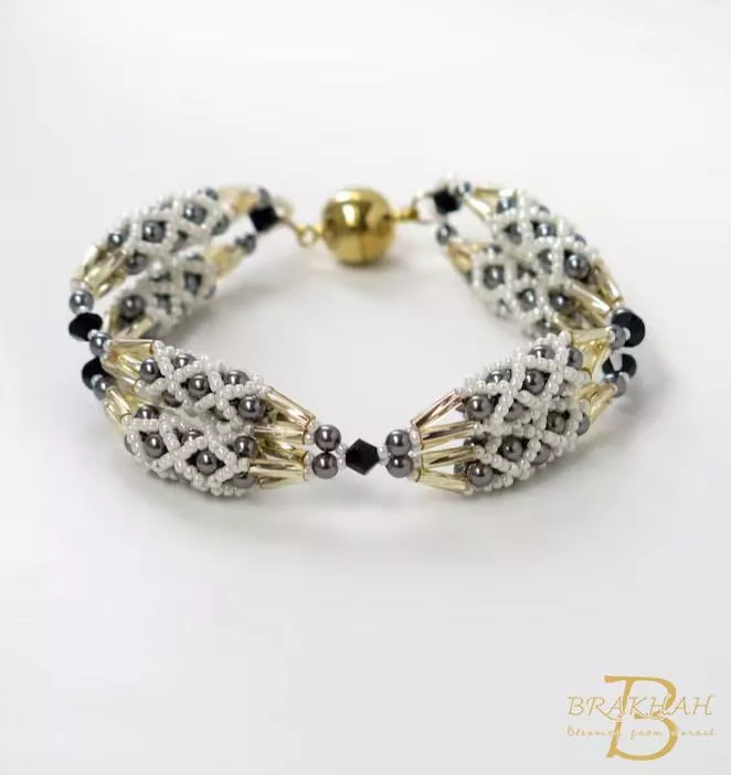 施華洛世奇水晶與珍珠手工串珠女手鍊