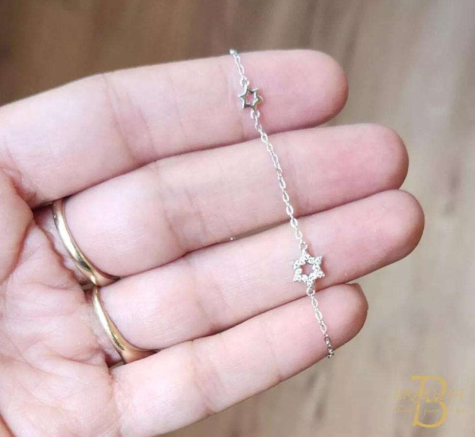 925 純銀大衛之星手鍊 以色列製造 我與以色列珠寶站在一起 猶太珠寶 猶太手鍊