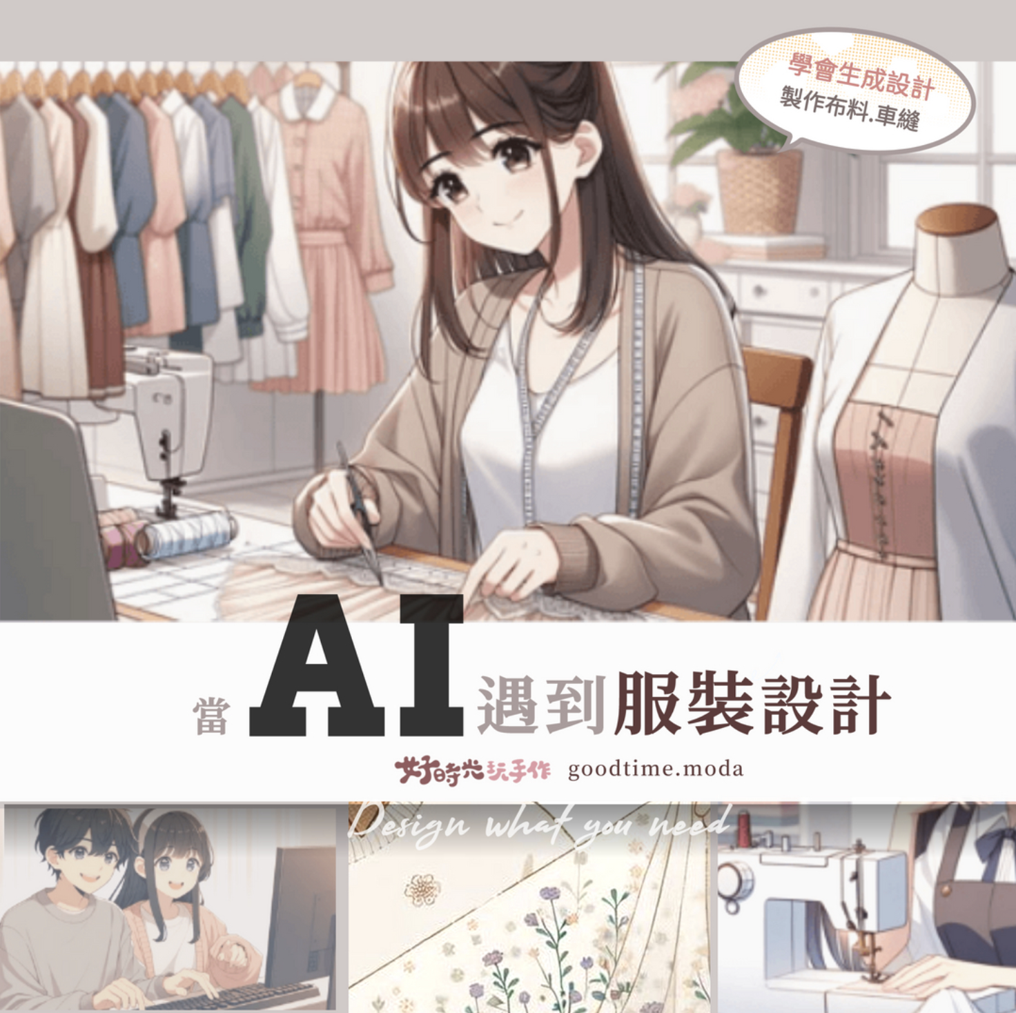 【縫紉機進階應用-AI篇】當AI遇到娃娃的服裝設計 (單日)