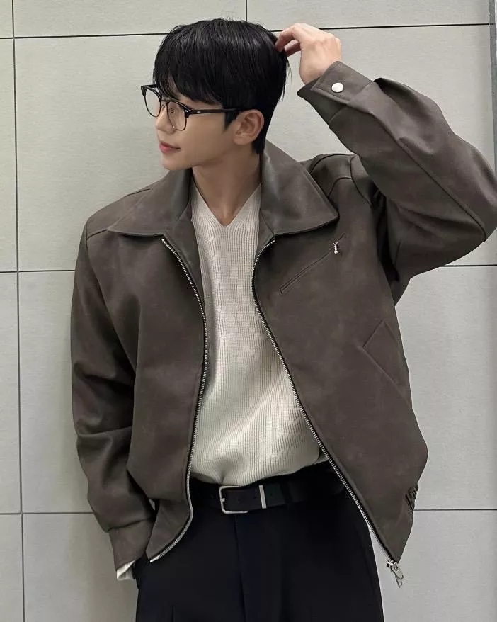 低調渲染 西部復古裂紋皮衣夾克