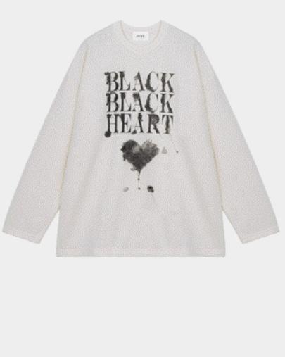 BLACK HEART街頭潑墨愛心薄針織