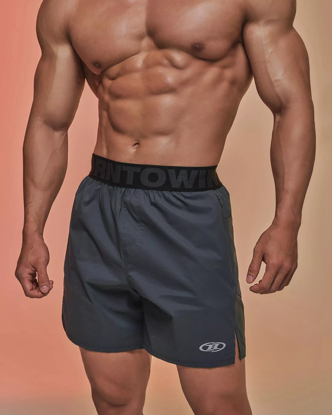 Born to win／OUTBAND BRN ACTIVE SHORTS [CHARCOAL]