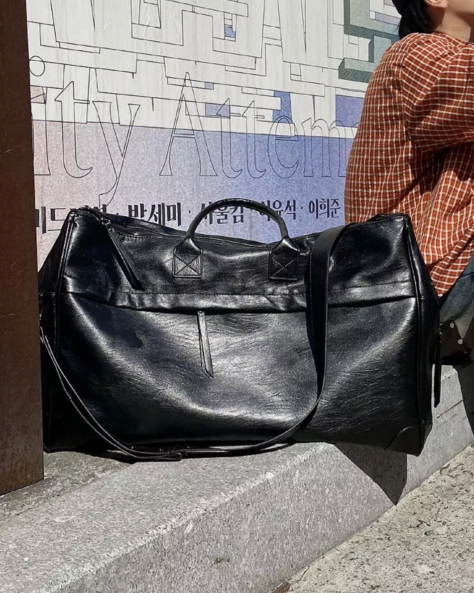 波士頓復古皮革 兩用大容量旅行包