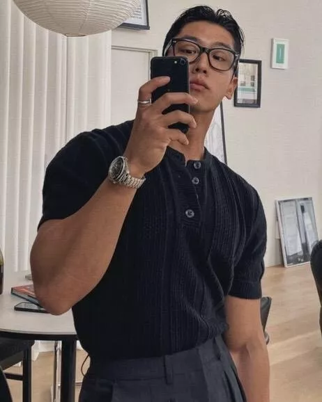 極致男人味 密格網狀鉤針亨利領衫