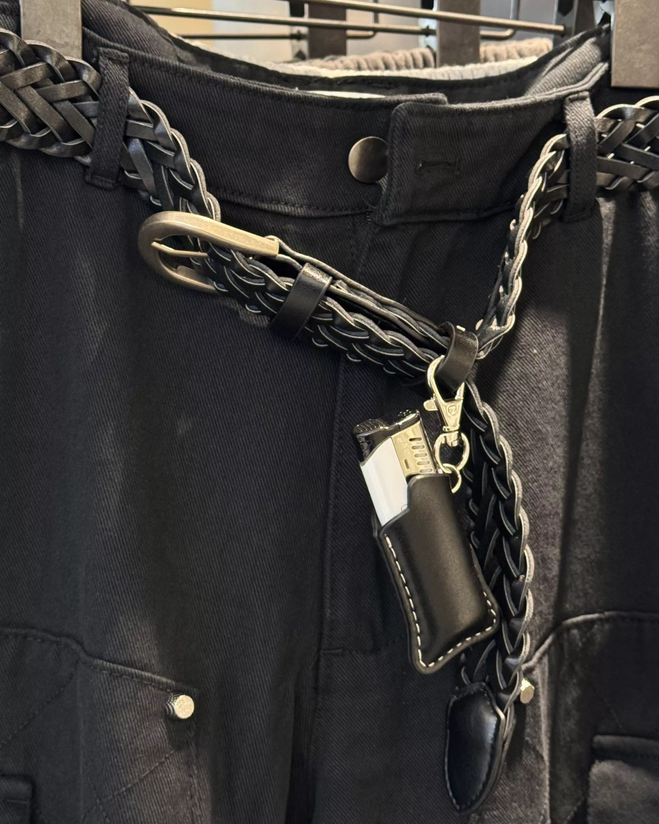 街頭百搭 賴打套 皮革編織皮帶