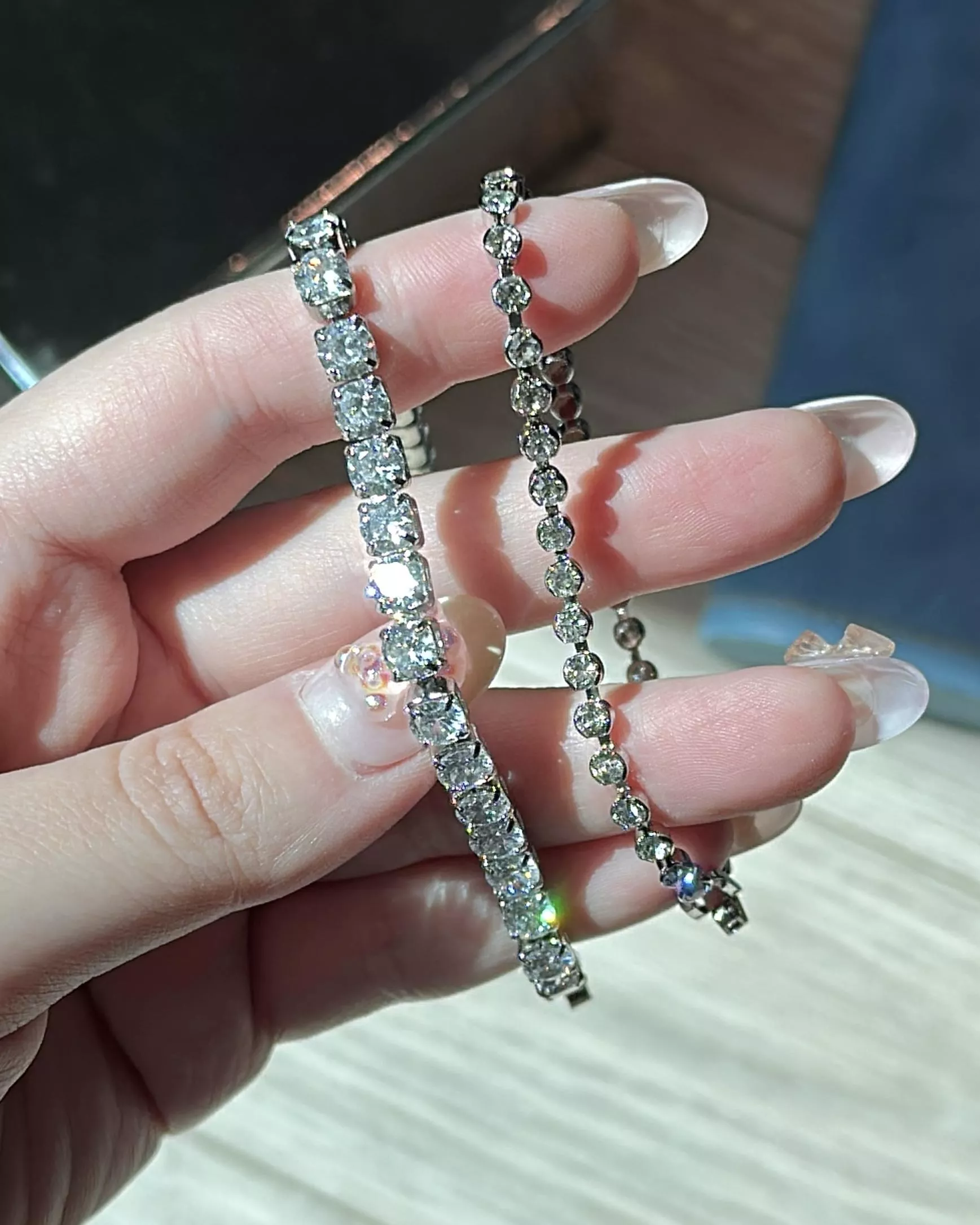 原相機超出片✦電鍍銀閃鑽高CP手鍊