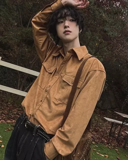 秋韻色調 美式西部麂皮襯衫