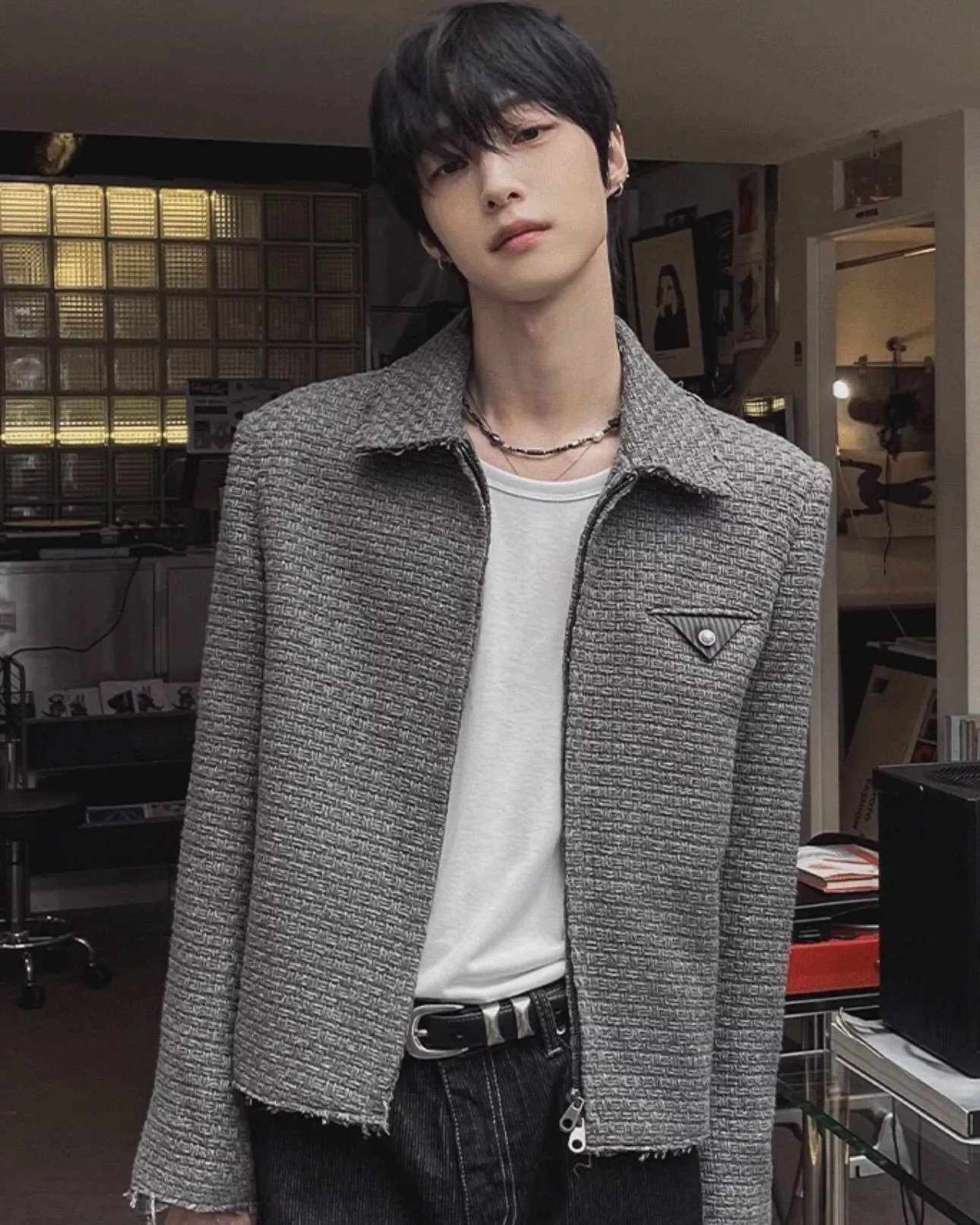 高奢小香風 粗花呢羊毛短版夾克