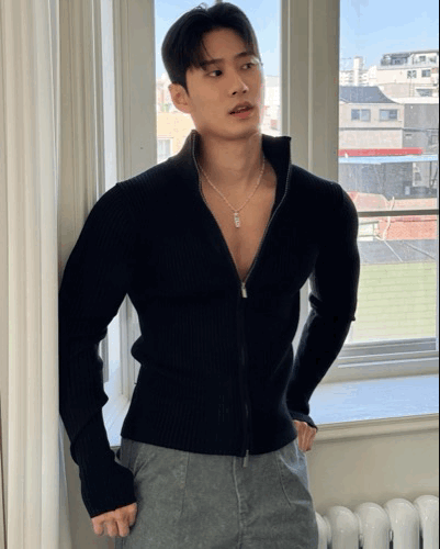 修身顯肌 彈性羅紋高領保暖外套