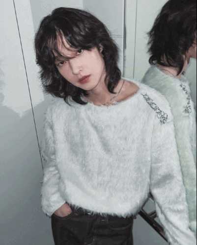 肩部鏈條 輕奢感柔軟安哥拉毛衣