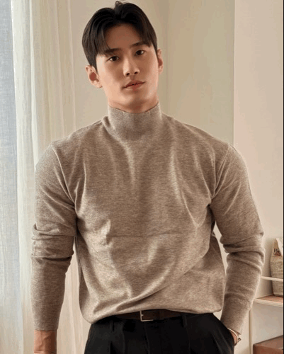 森林系混色風 半高領羊毛針織衫