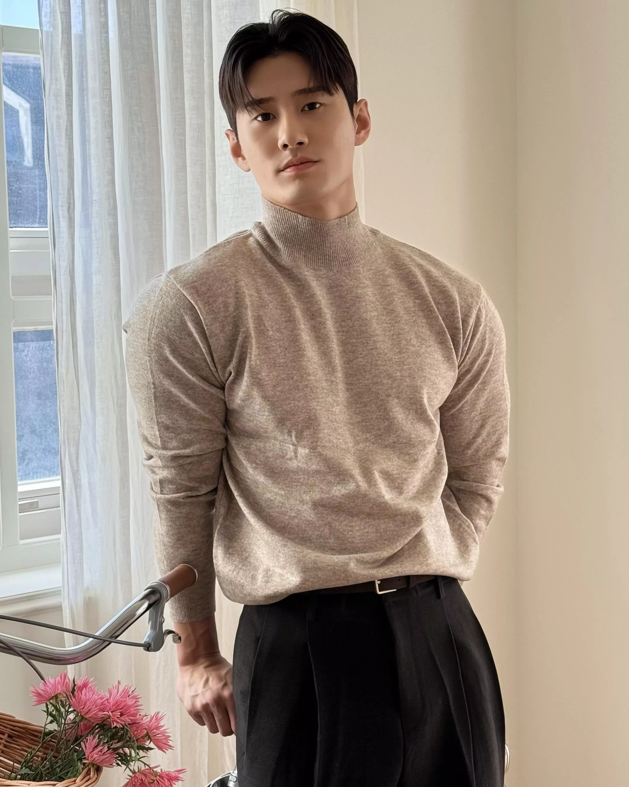 森林系混色風 半高領羊毛針織衫