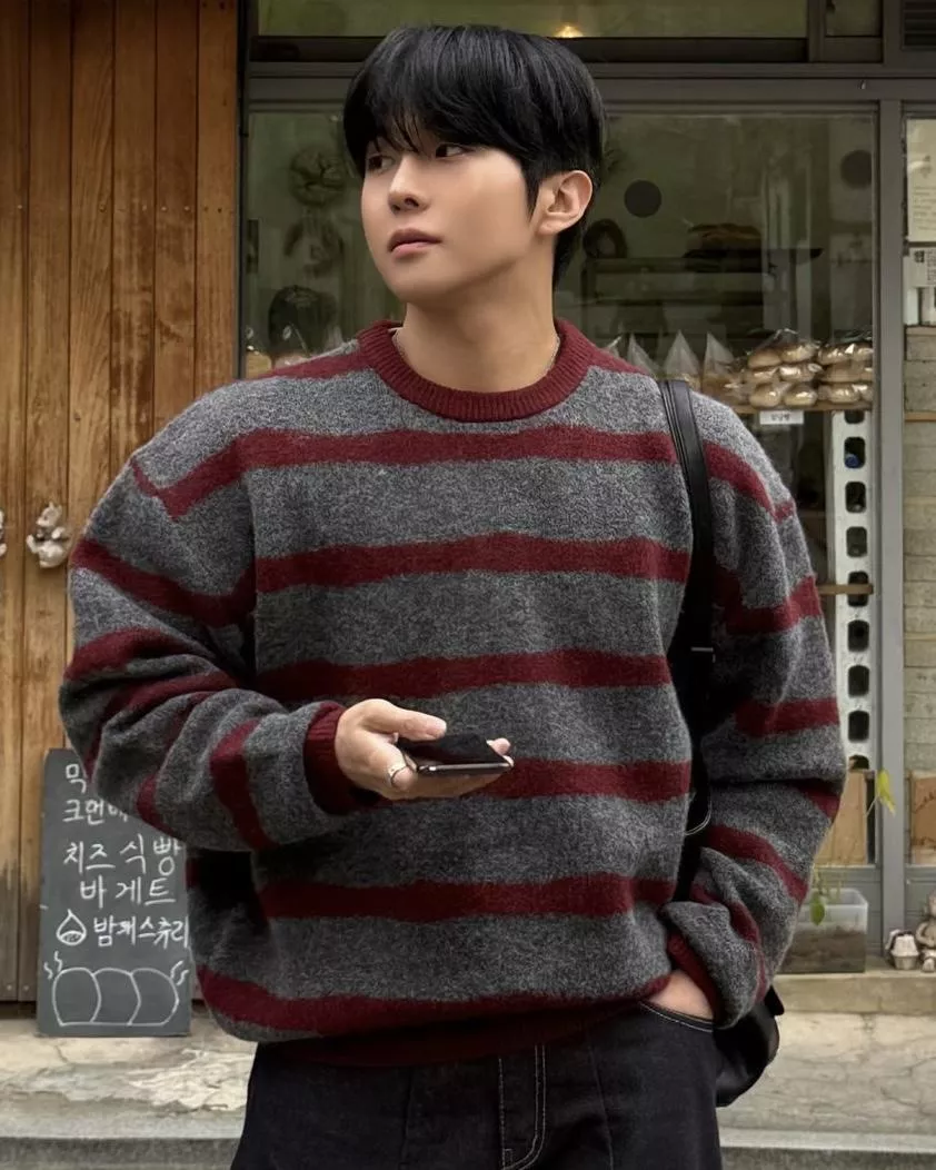 雜紋混色 慵懶毛絨刷毛針織上衣