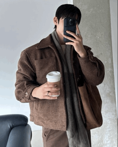 復古英倫 重磅保暖羊圈絨短版外套