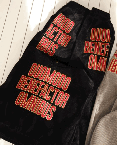 美式大字報 厚磅貉絨寬版鬆緊褲 (可ꜱᴇᴛ)