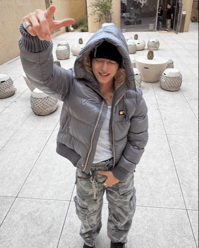 人形棉被 平面線條羽絨棉服連帽外套