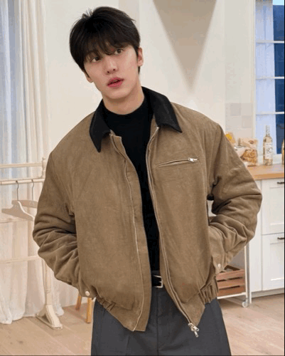 麂皮領 6盎司燈芯絨絎縫棉服外套