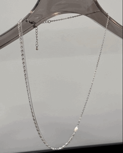 Pearl Core:垂墜珍珠 鈦鋼項鍊