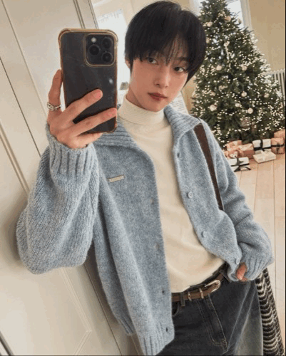 金賢中同款♡手工鎳標 羊毛絨保暖針織開襟衫