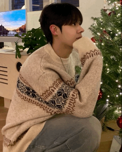 冰雪童話 雪花圖騰復古針織毛衣