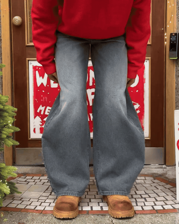 低調磨刷感 Baggy燈芯絨牛仔褲