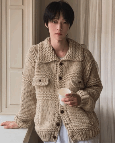 HANDMADE 重磅羊毛手工針織開襟衫