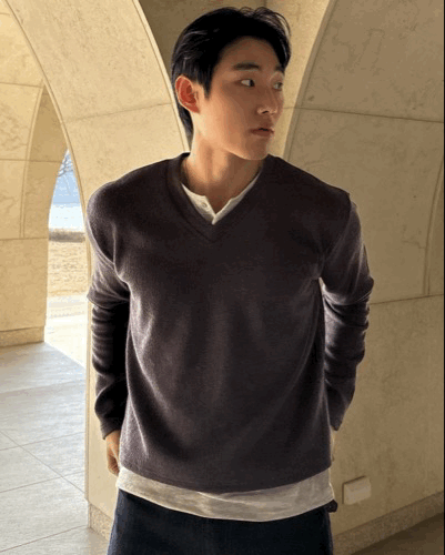 層次V領 假兩件式 短版針織衫