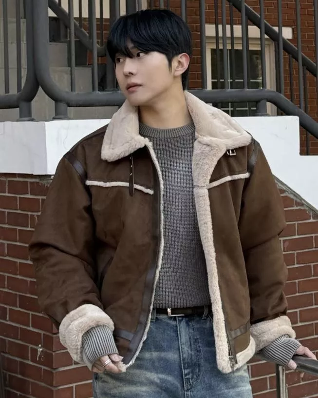 西部復古 希爾頓麂皮羊羔毛短版外套