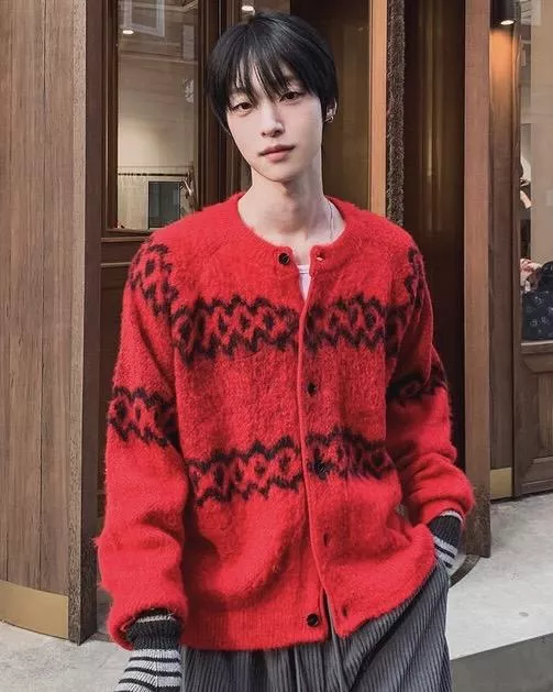 斯里蘭卡 街頭圖騰 羊毛針織開襟衫