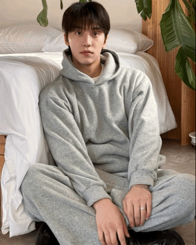 居家暖感 短版暗袋 毛絨連帽衫 (可ꜱᴇᴛ)