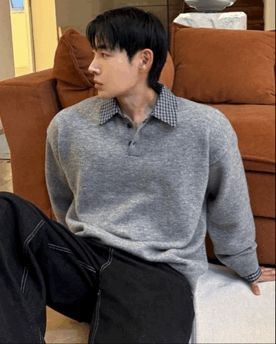 襯衫拼接 美麗諾羊毛 假兩件層次針織衫