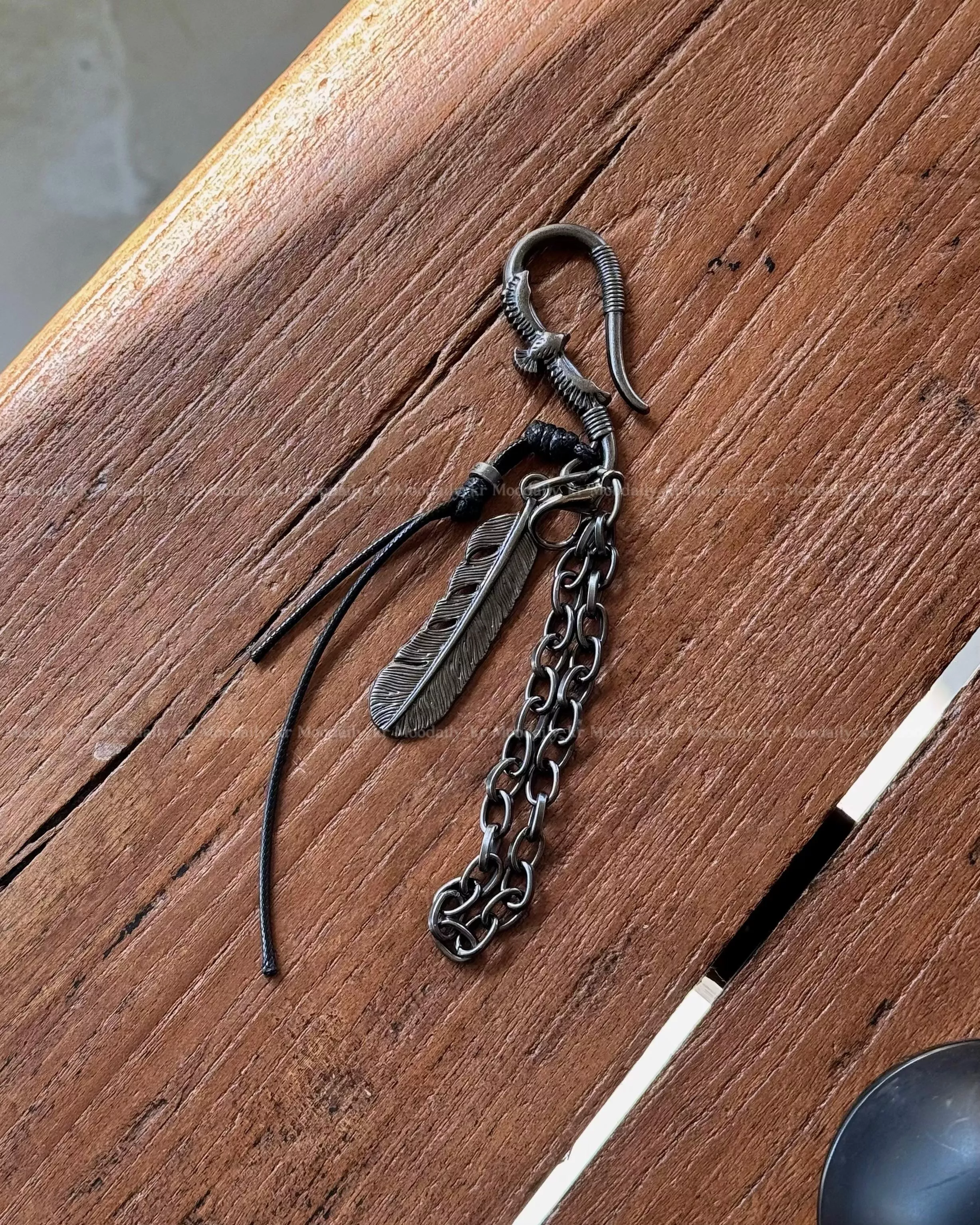 鷹鈎 鷹爪 金屬羽毛 皮革金屬吊飾