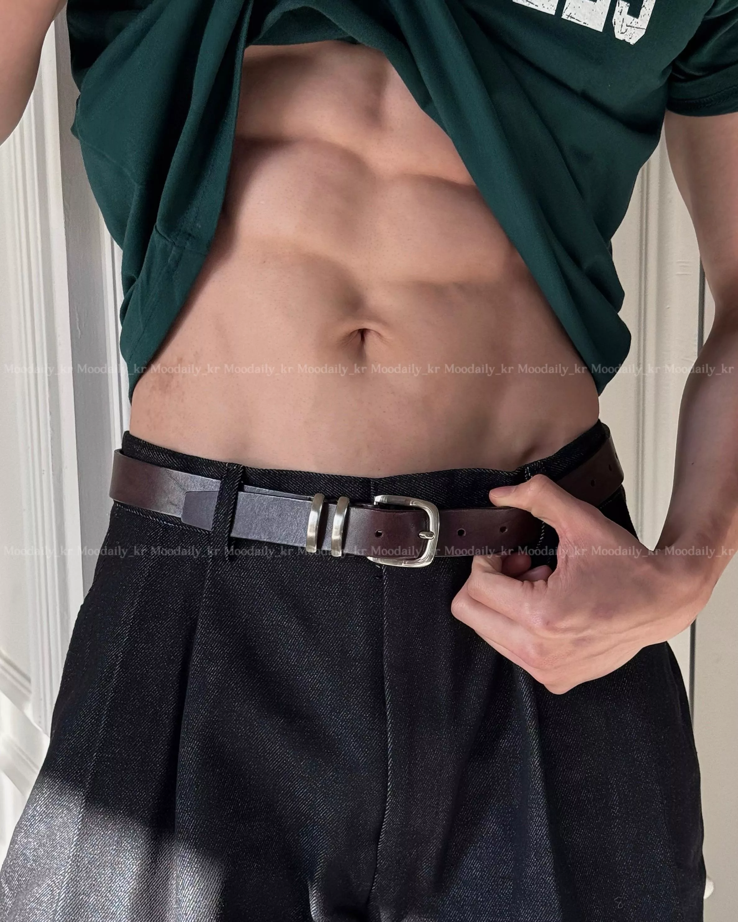 雙銀環 30mm 厚實天然牛皮皮帶