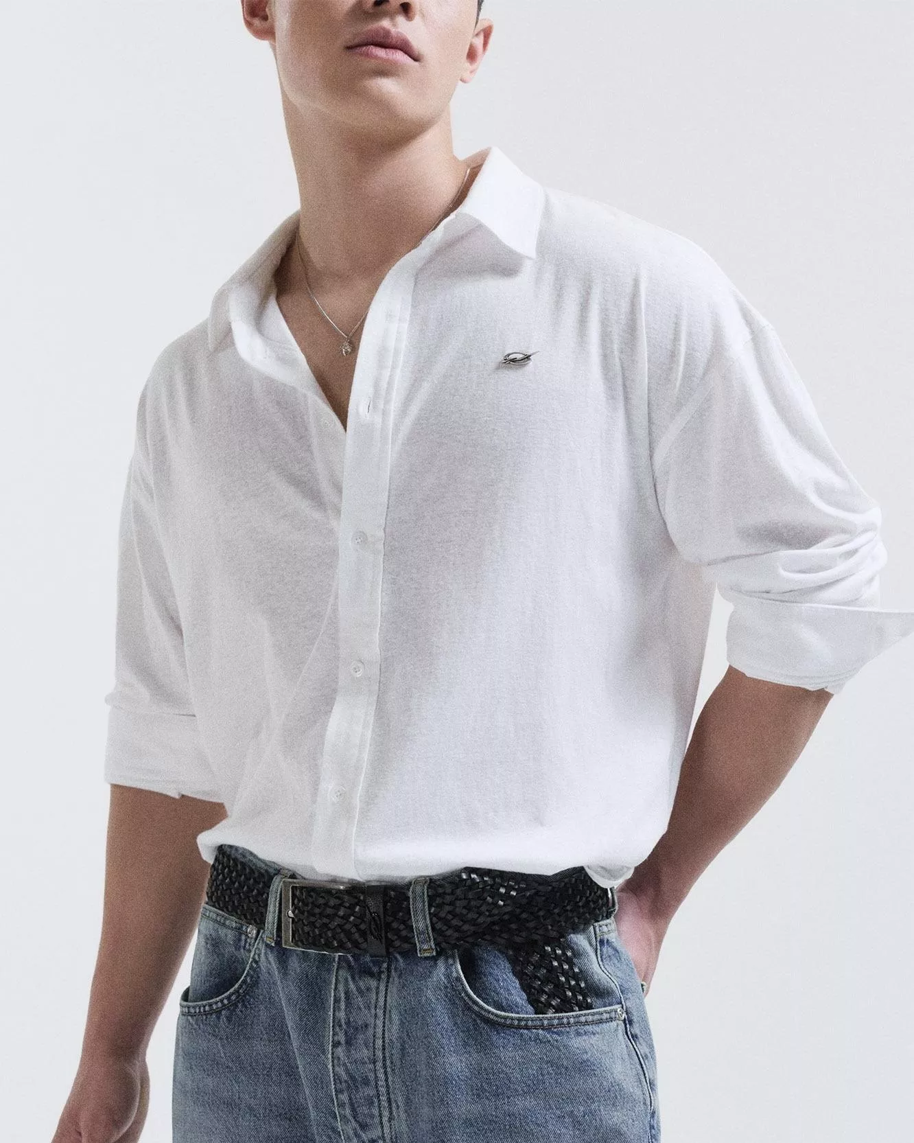 51% Jersey 微透光竹節棉開襟衫