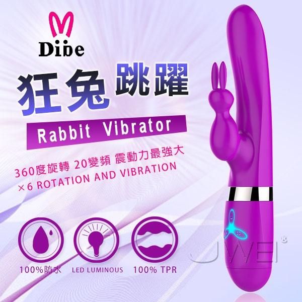 【破盤價】Dibe‧Rabbit Vibrator 狂兔跳躍 6×6變頻防水靜音強力按摩棒(紫)