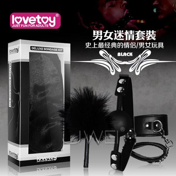 【破盤價】Lovetoy．黑色天使套裝6 -SM超值禮盒組(口塞+手銬+調情羽毛)