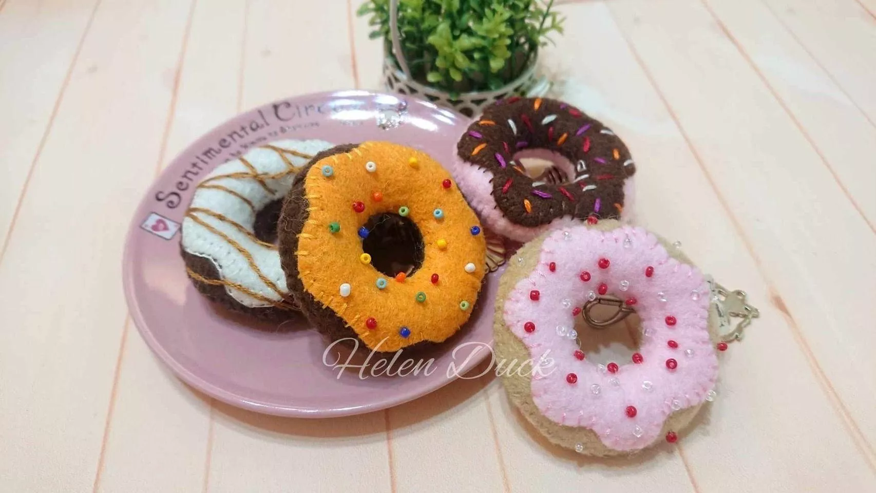 下午茶時間甜甜圈吊飾