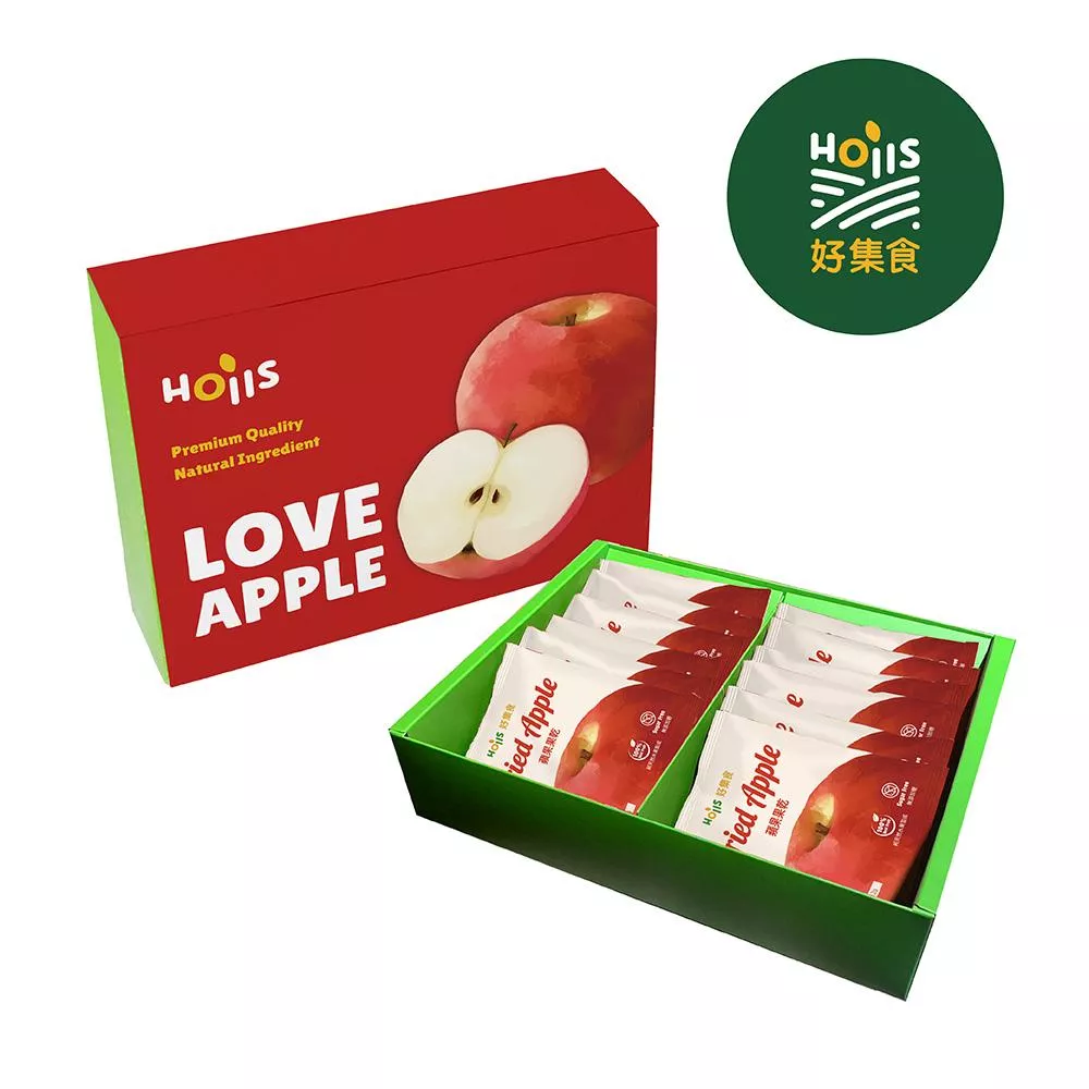 好蘋安軟Q蘋果乾12入禮盒(去皮去芯 無糖 無添加 可沖泡果乾水)12入附禮品袋