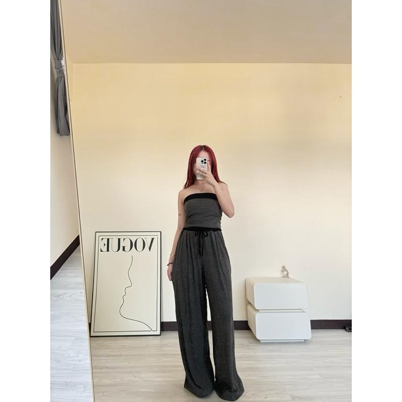 七月新品🔆撞色平口長褲套裝（2 colors)