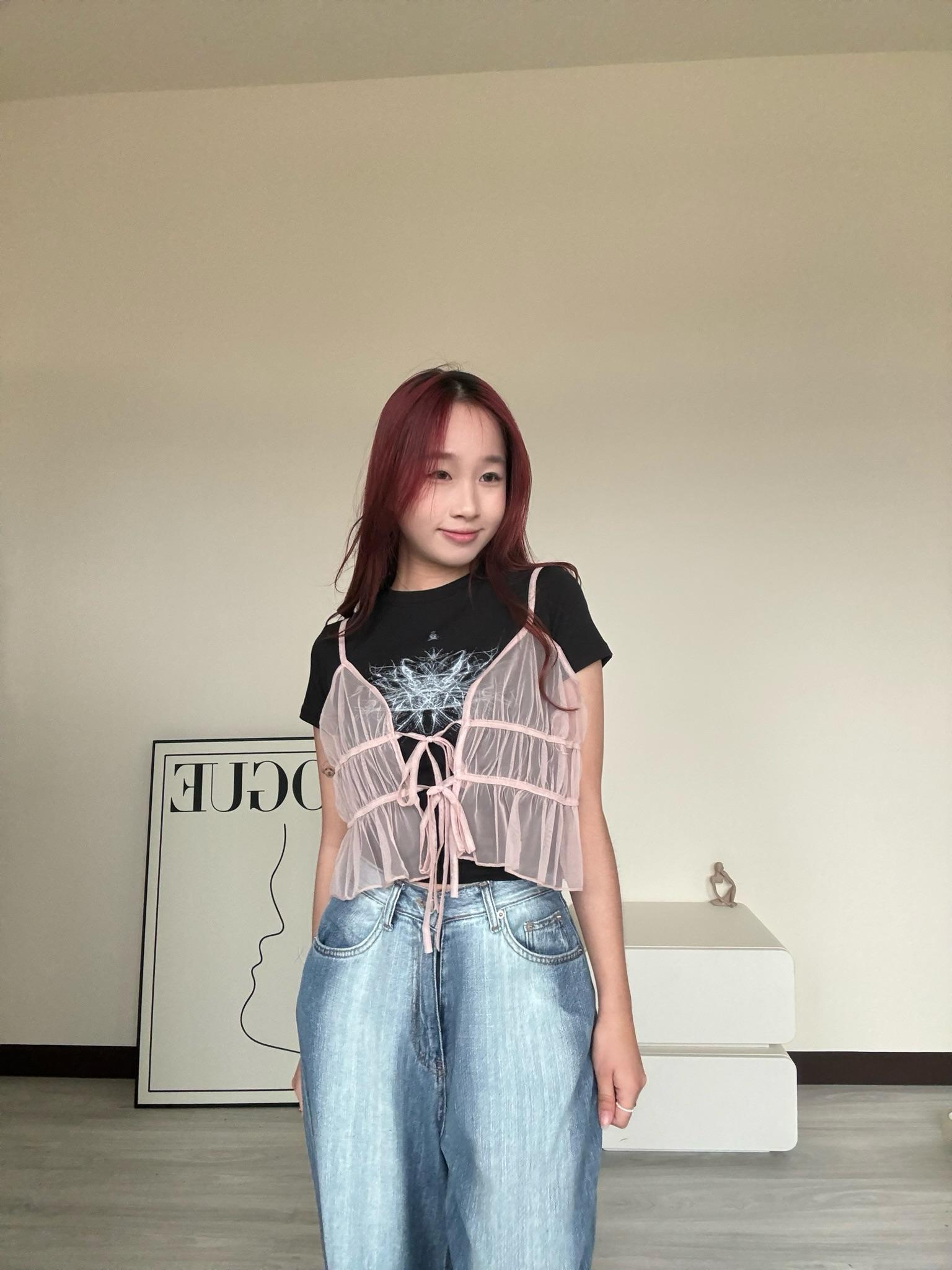 透紗蛋糕外罩背心