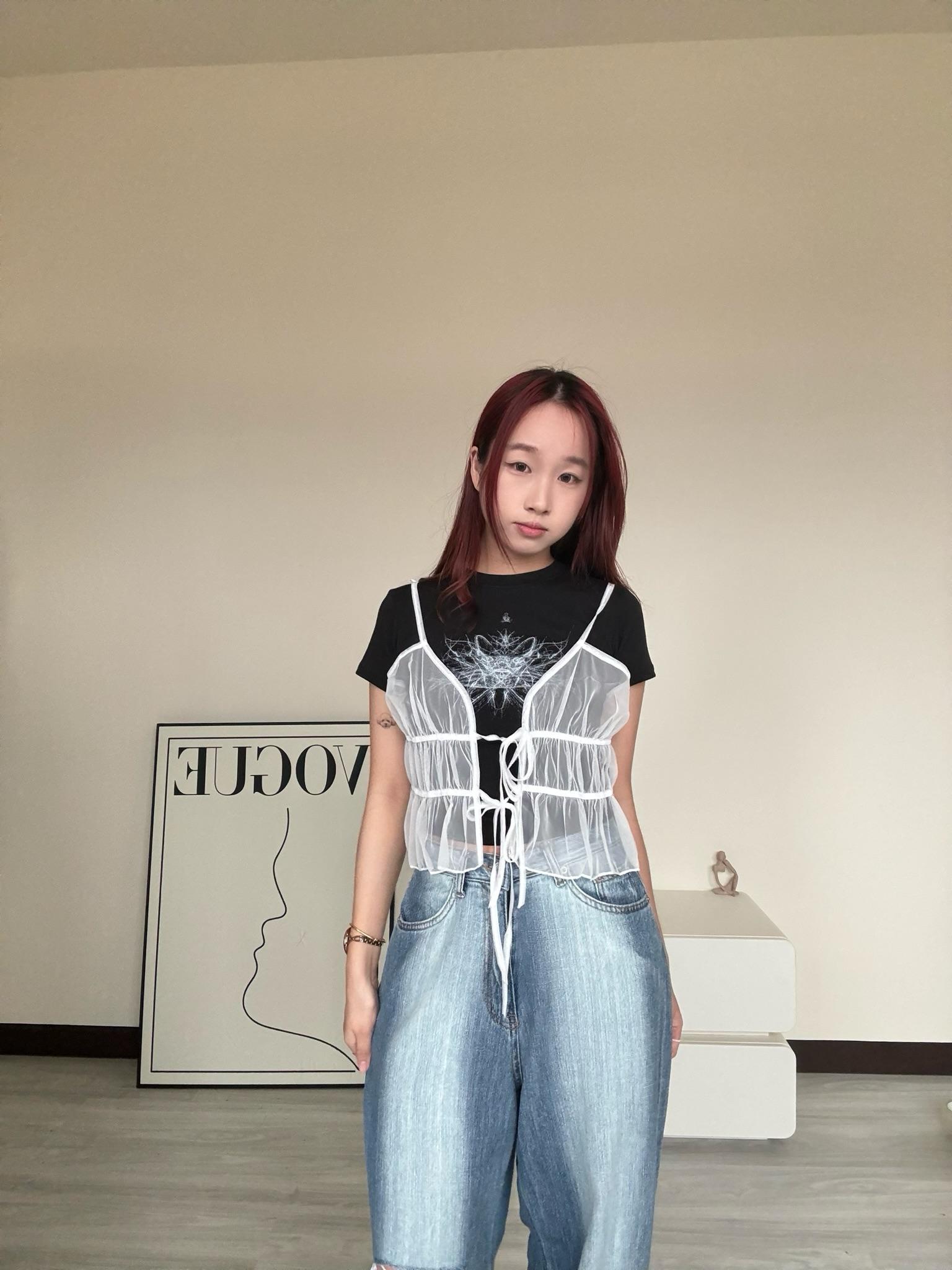 透紗蛋糕外罩背心