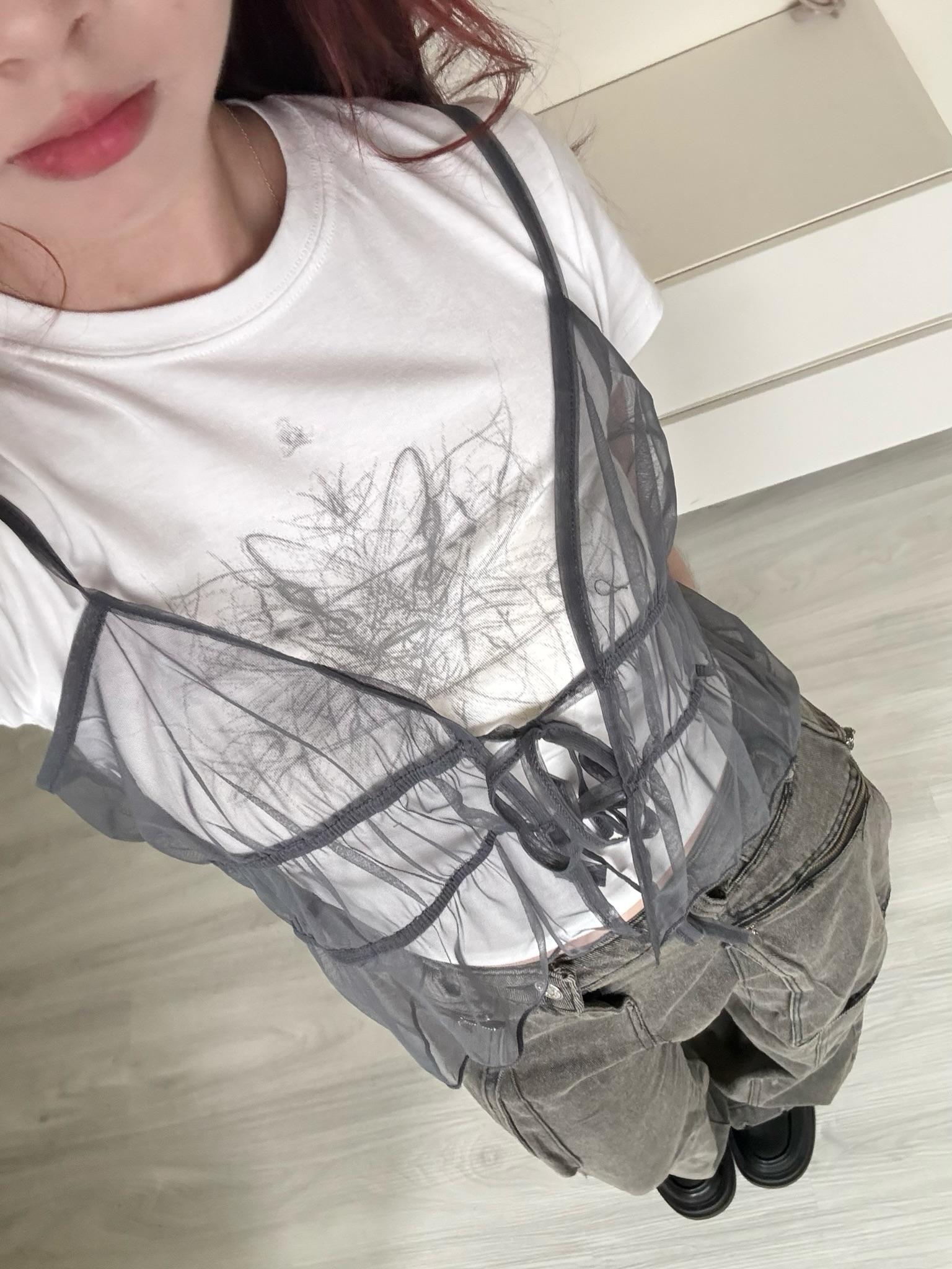 透紗蛋糕外罩背心