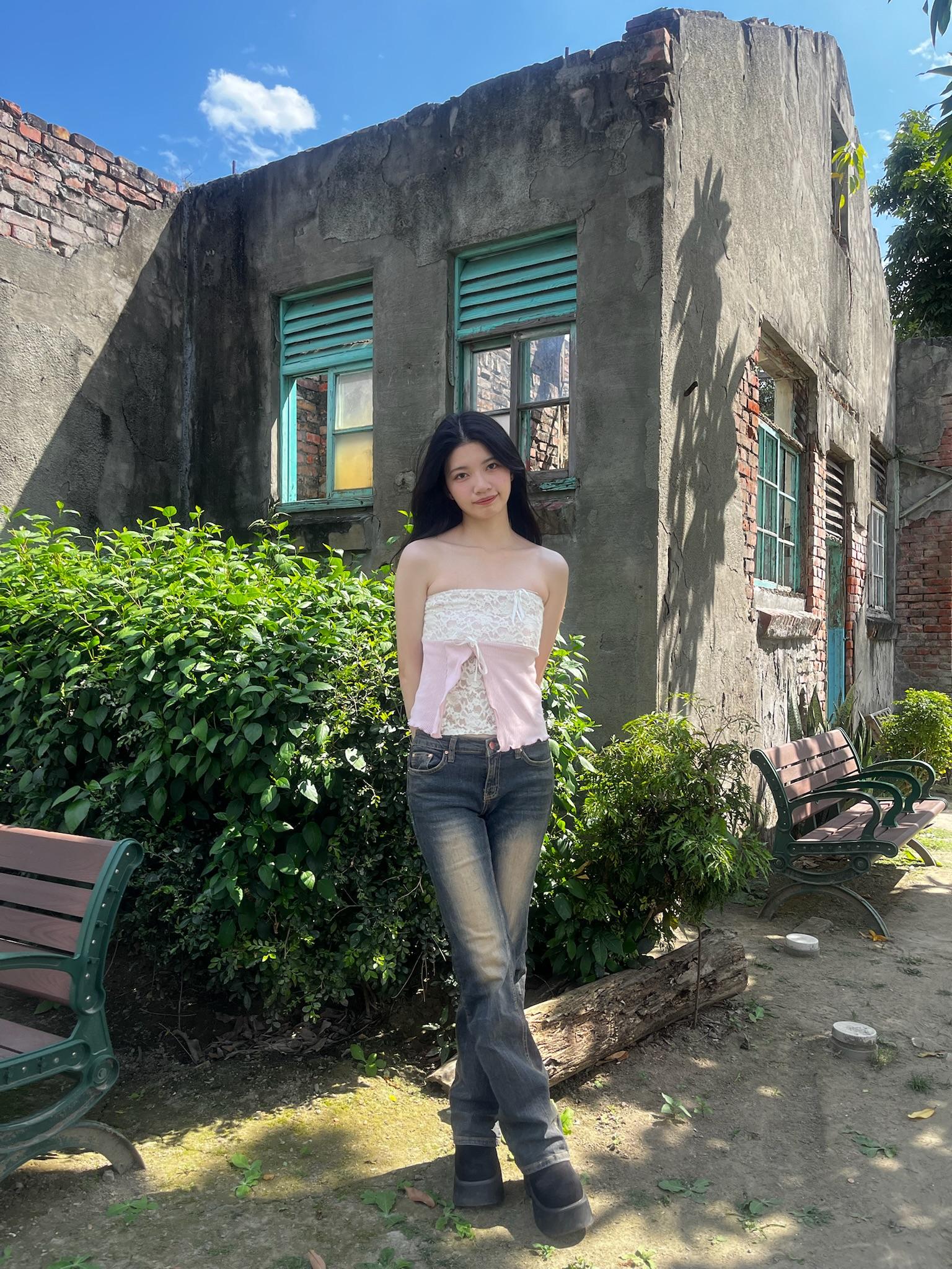 玫瑰雪蕾平口上衣
