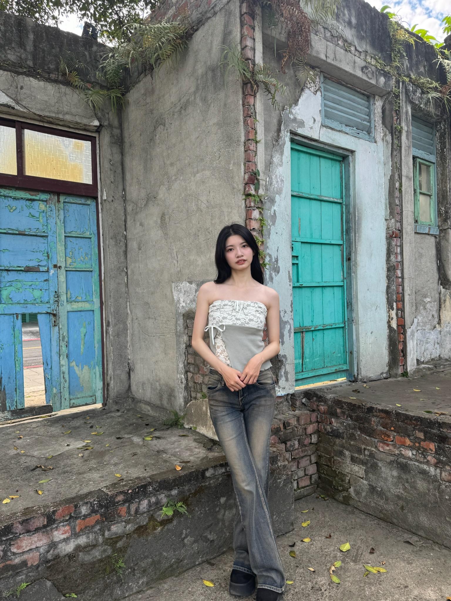 玫瑰雪蕾平口上衣