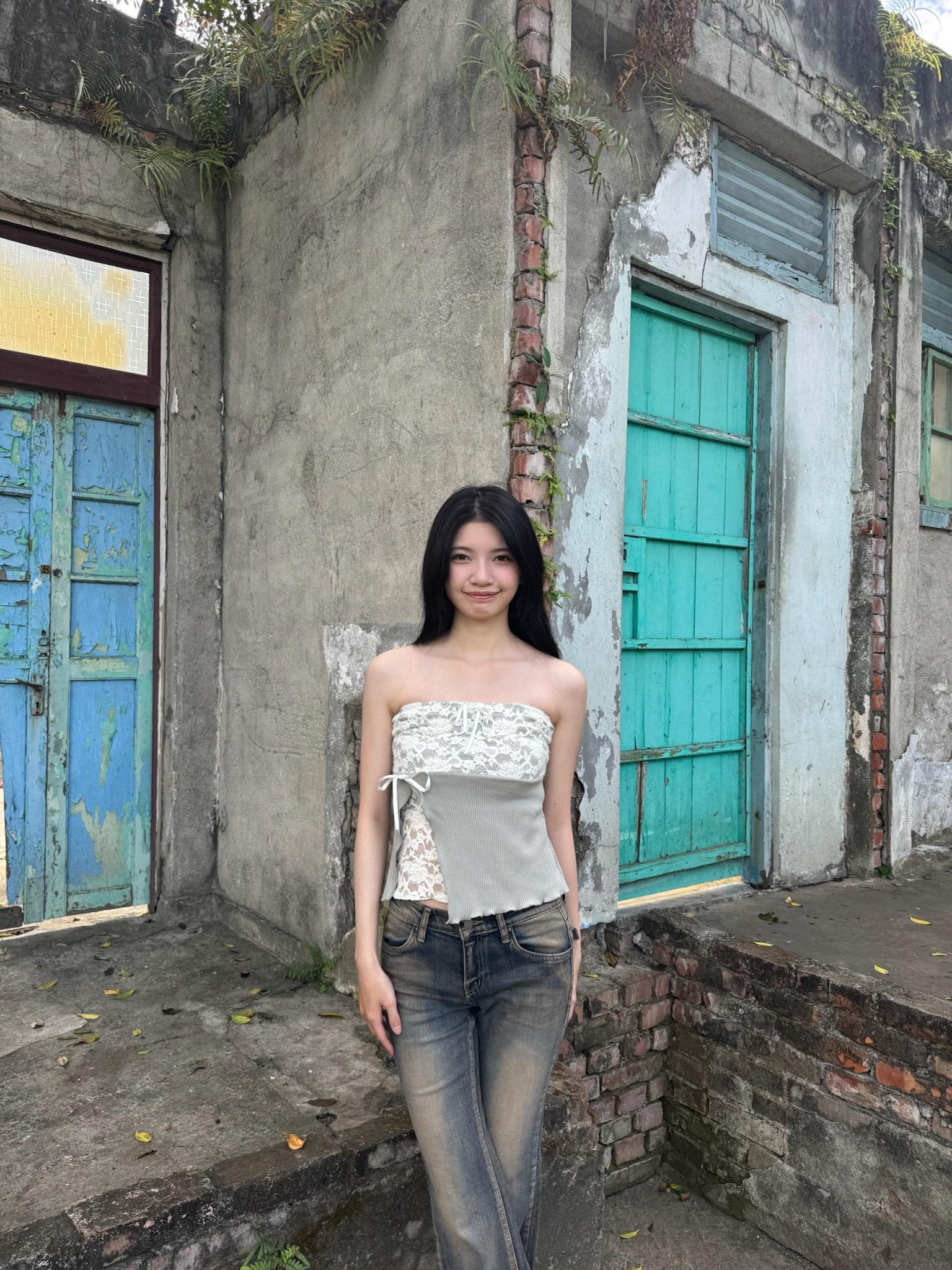 玫瑰雪蕾平口上衣