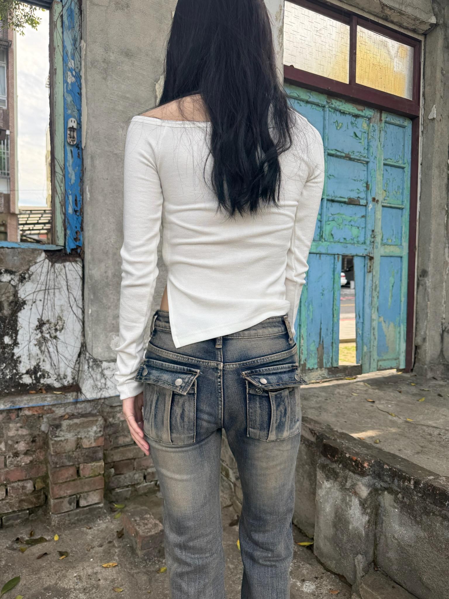極致勻修後口袋造型牛仔褲